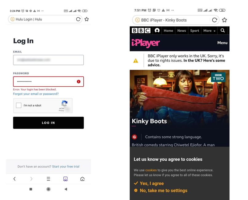 Blocked By: Netflix, Disney Plus, Hulu, iPlayer, HBO Max