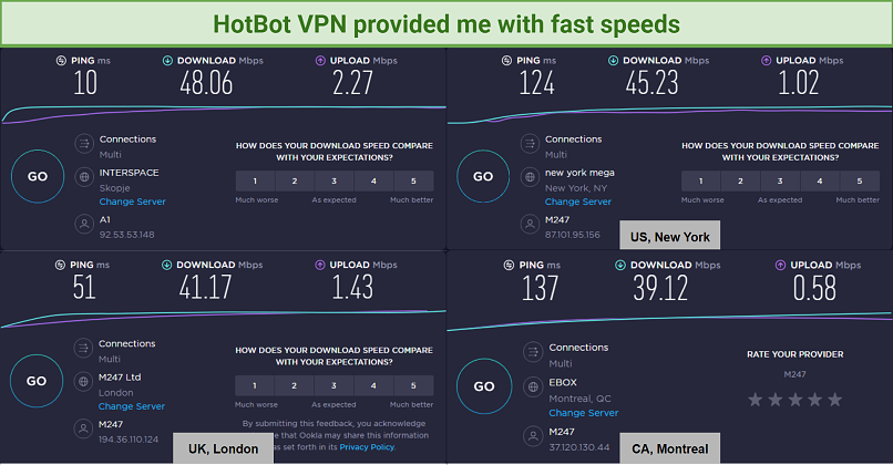 Speeds — Good Speeds on Most Servers