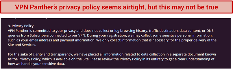 Privacy — Contradictory Information Provided