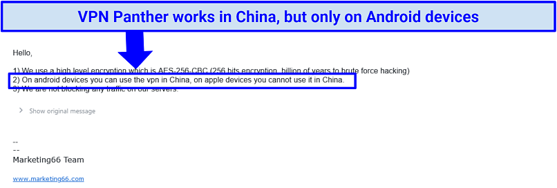 Does VPN Panther Work in China? Only on Android